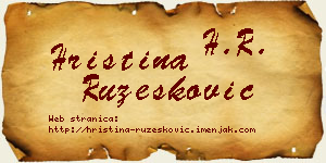 Hristina Ružesković vizit kartica